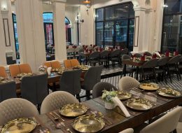 Elegant dining hall set for groups at Benaras Heritage Restaurant Ho Chi Minh City