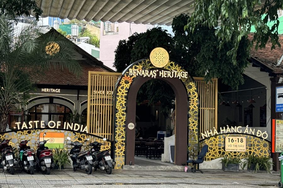 Exterior of Benaras Heritage Indian Restaurant in Ho Chi Minh City