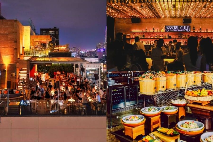 Social Club Rooftop Bar and buffet in Saigon