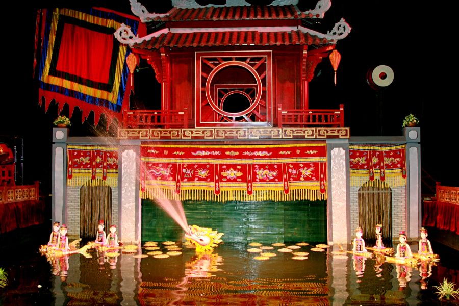 Traditional Vietnamese water puppet performance