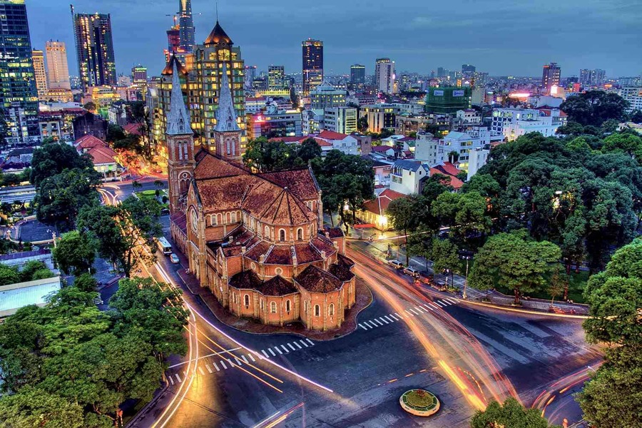 Ariel view of Ho Chi Minh City