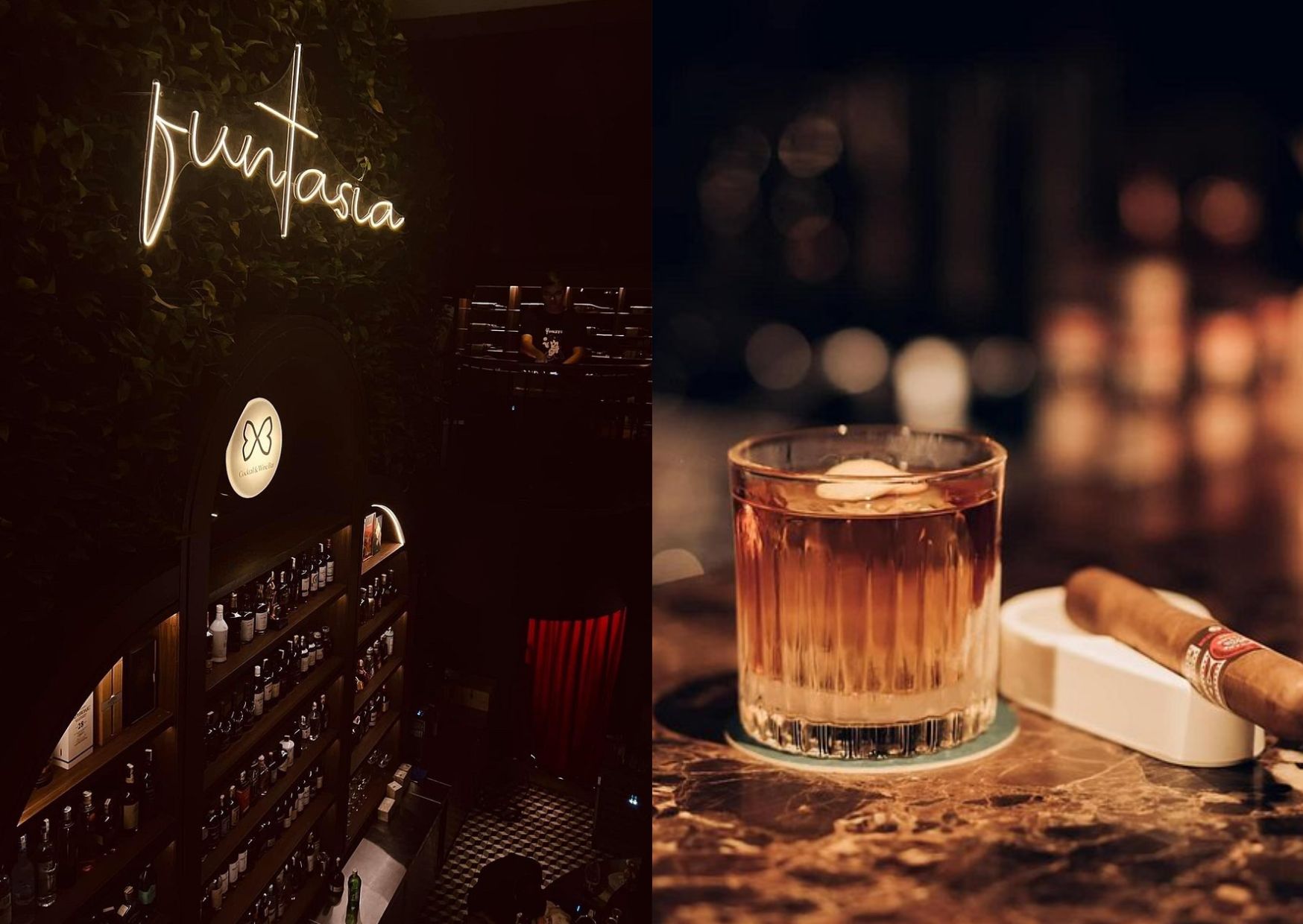 Cocktail and cigar at Funtasia Wine Bar