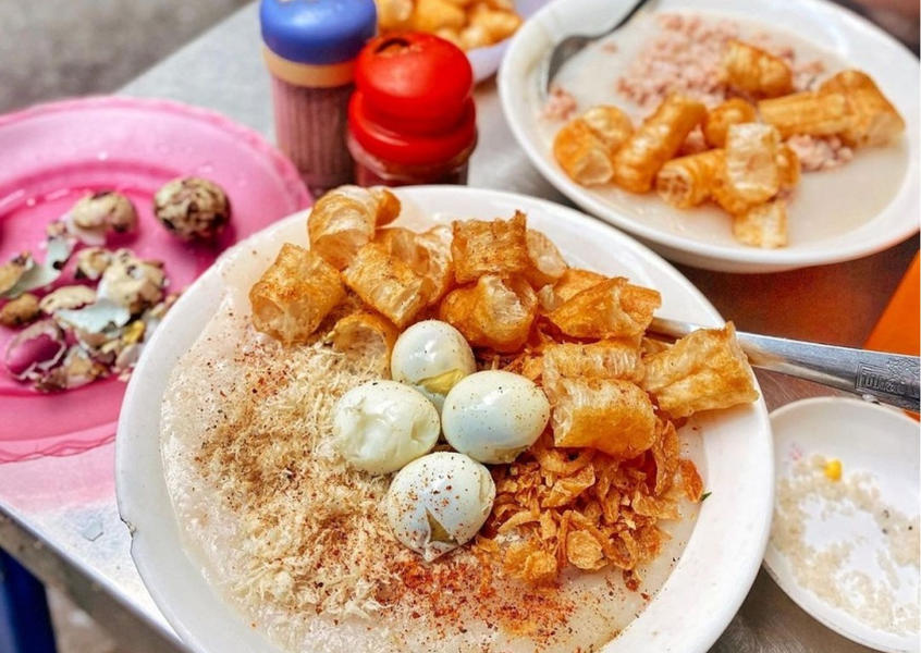 Two bowls of rice porridge