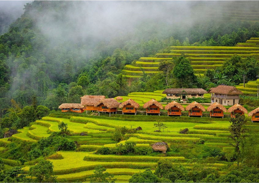 Ha Giang terraced fields and eco-lodges in Vietnam