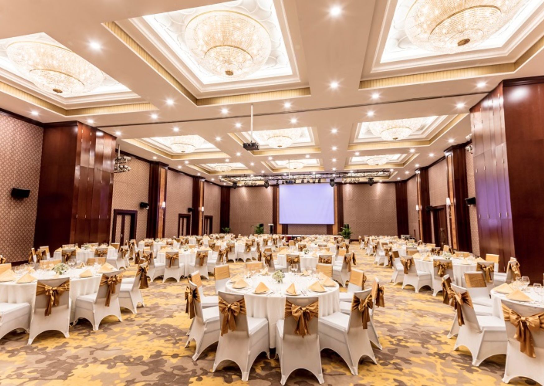 Banquet ballroom set up for a MICE event in Nha Trang